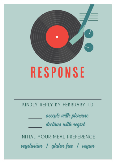 The Record Player Bar Mitzvah Response Cards are a fun and unique way to get a headcount for your child's upcoming bar mitzvah.