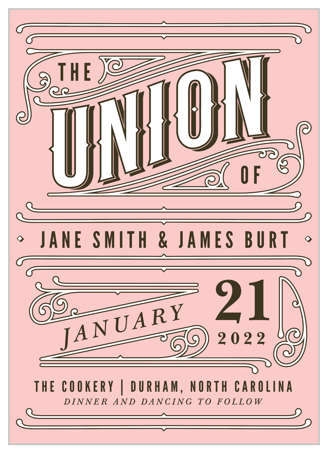Vintage Union Wedding Invitations