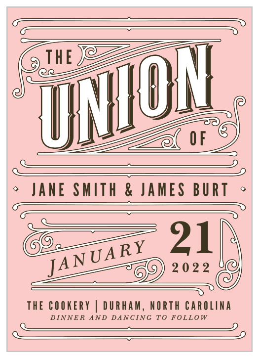 Take your friends and family back in time to celebrate with our Vintage Union Wedding Invitations!