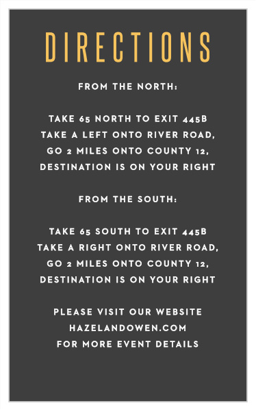 Help your loved friends and family find the location of the ceremony venue with our Guitar Mitzvah Bar Mitzvah Direction Cards.