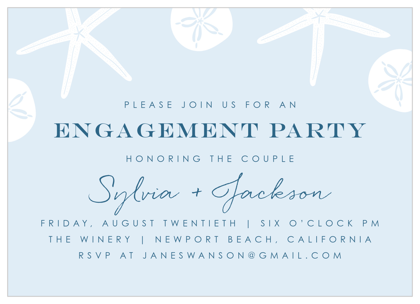 Starfish Engagement Engagement Invitations