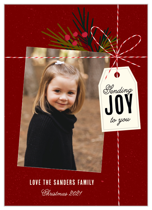Your family and friends will LOVE this holiday card. Send some holiday love with our Name Tags Holiday Cards that looks like a wrapped present!