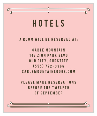 Help your guests have the best stay possible for your celebration with our Vintage Union Accommodation Cards!