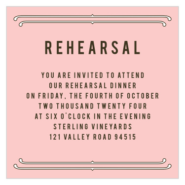 Our Vintage Union Rehearsal Card is the perfect way to bring together those you love most. 