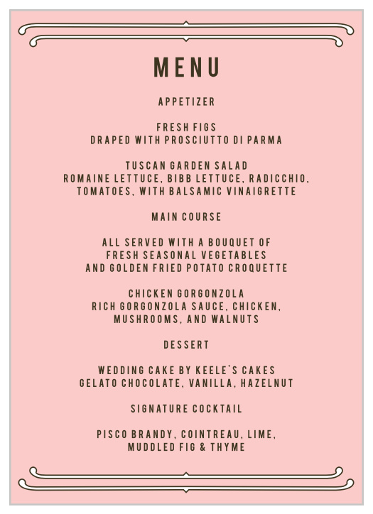 Provide your guests with the best options using our Vintage Union Wedding Menus!