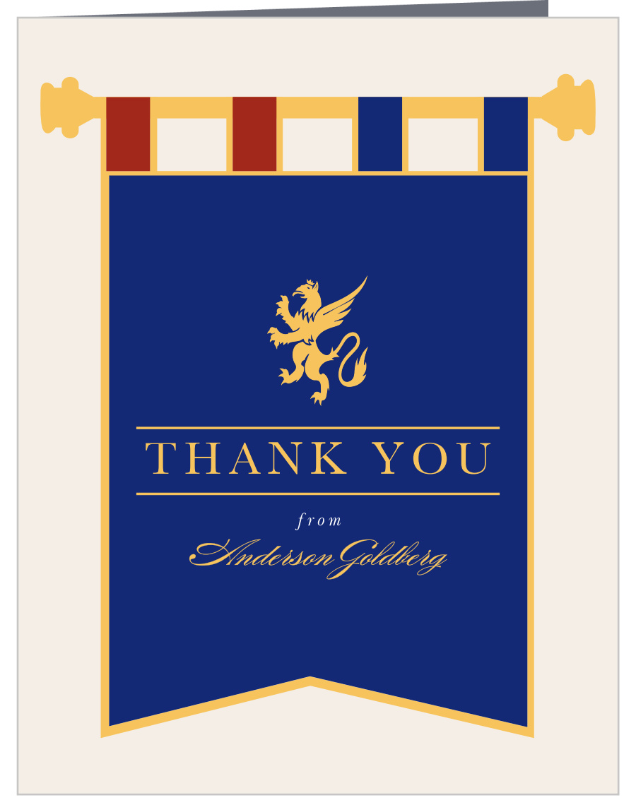 Medieval Banner Bar Mitzvah Thank You Cards