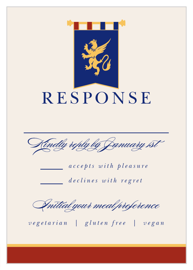 Medieval Banner Bar Mitzvah Response Cards