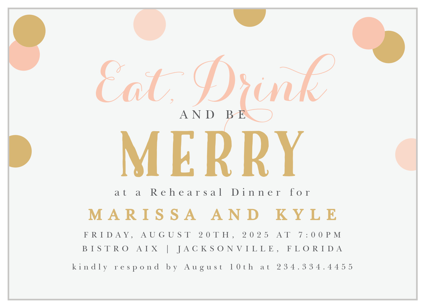 Merry Dots Rehearsal Dinner Invitations