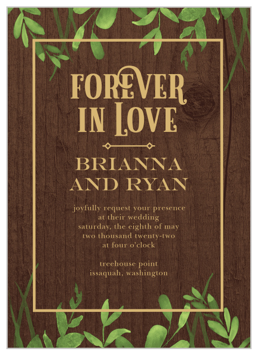 Our Forever in Love Wedding Invitations are perfect for the couple who loves the outdoors!
