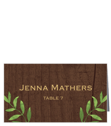 Our Forever In Love Place Cards feature a woodsy, botanical vibe that will be beautiful at your wedding reception! 