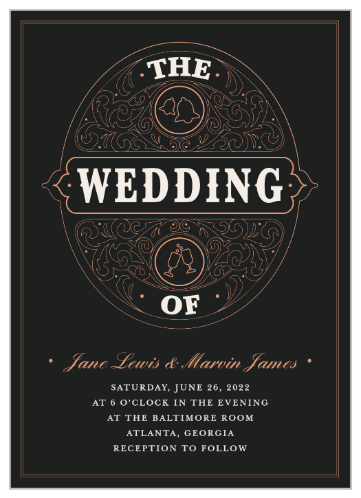Our Forged Enchantment Wedding Wedding Invitations feature a fun take on a vintage style.