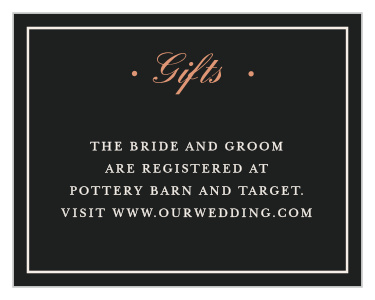 Great gifts make it easier for you to start out married life, and our Forged Enchantment Registry Cards make it easier for your guests to get you ones you'll love.