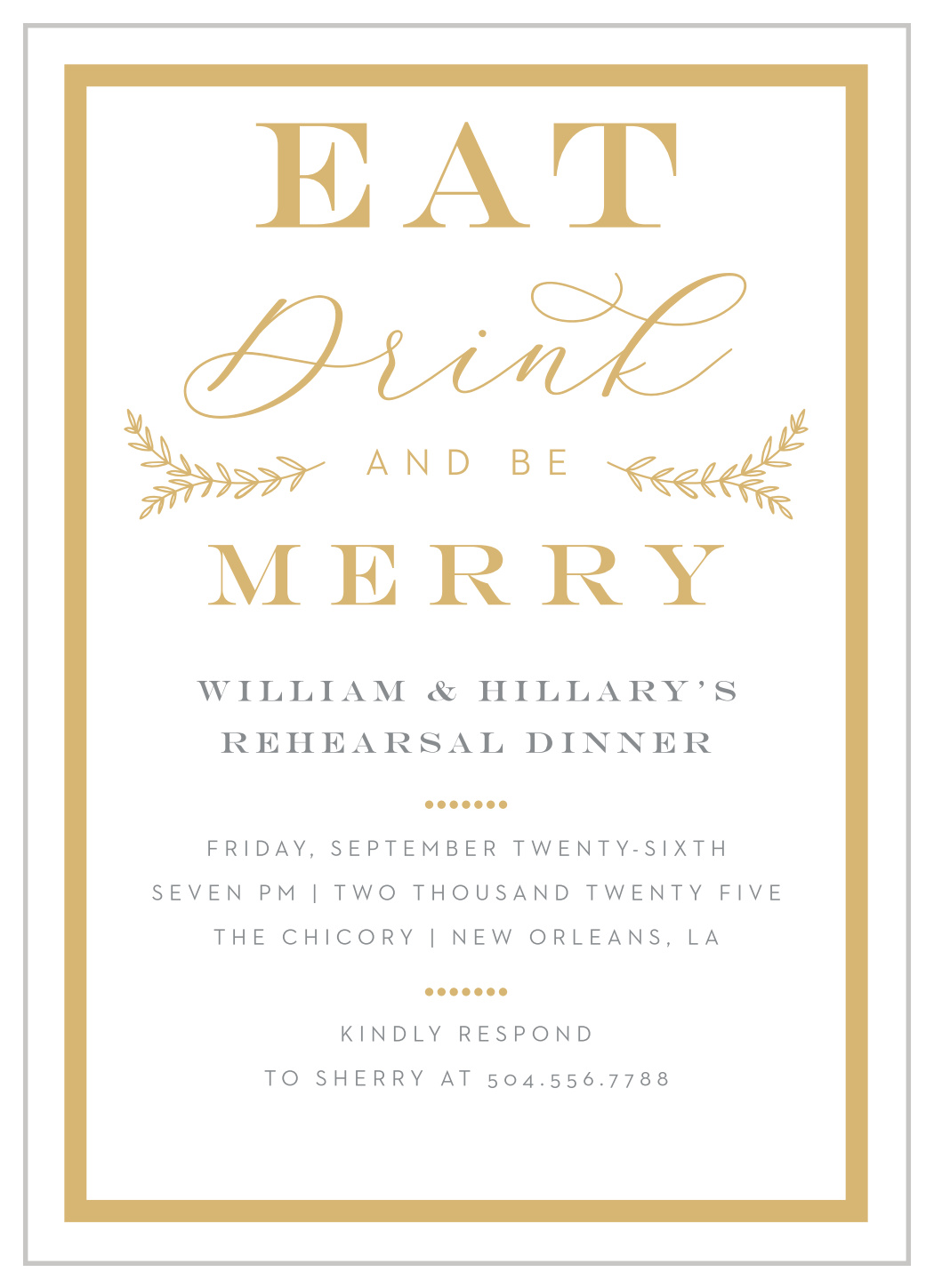 Merry Times Rehearsal Dinner Invitations