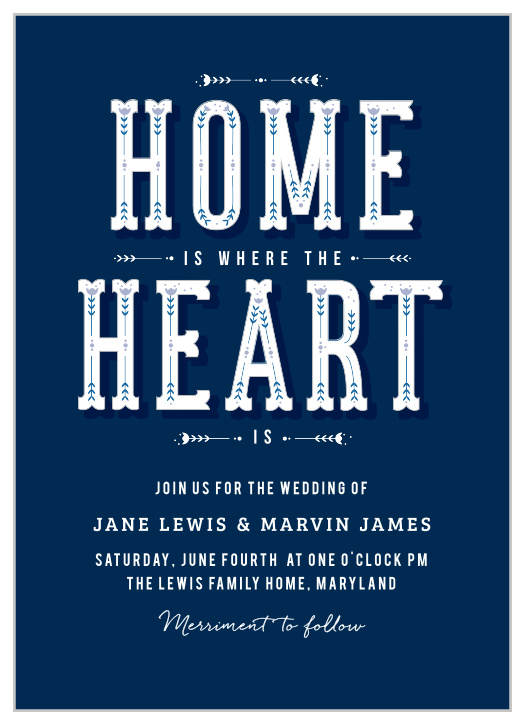 Our Home Heart Wedding Invitations offer the perfect blend of rustic propriety and minimalism for your wedding day.