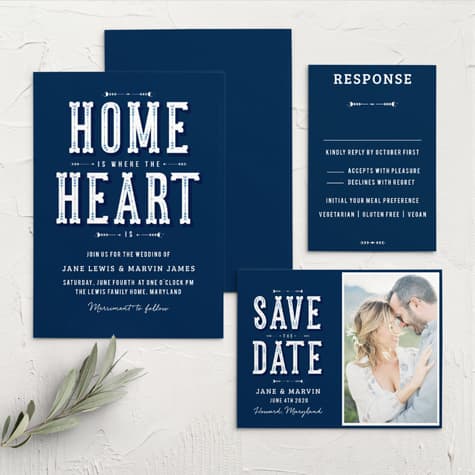 Home Heart Wedding Invitations