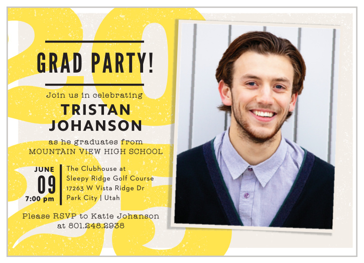 Our carefully aged Stamped Year Graduation Invitations are a gorgeous choice for celebrating your graduate's upcoming ceremony.