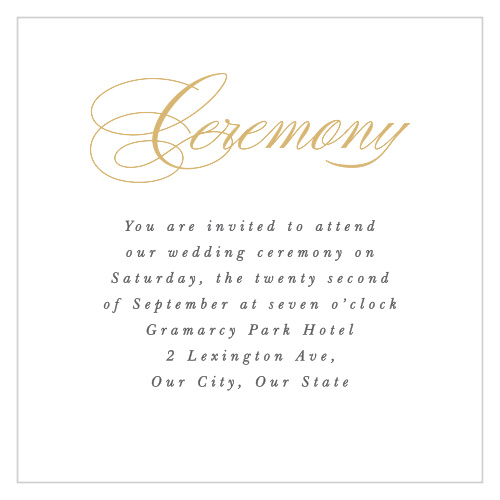 Simple Border Ceremony Cards