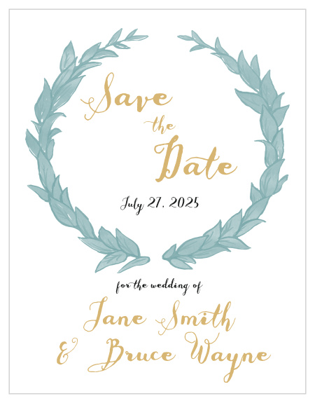 The Leafy Love Foil Save-the-Date Card is a beautiful foil-accented reminder of when your wedding is.