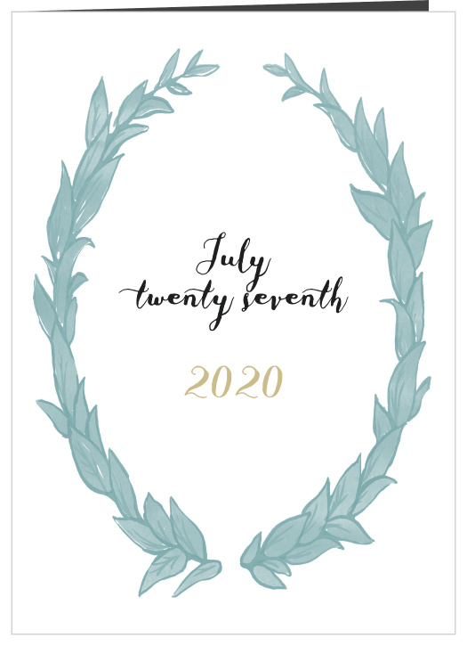 The Leafy Love Foil Wedding Program is a perfect match to the rest of the Leafy Love Foil Wedding Suite.