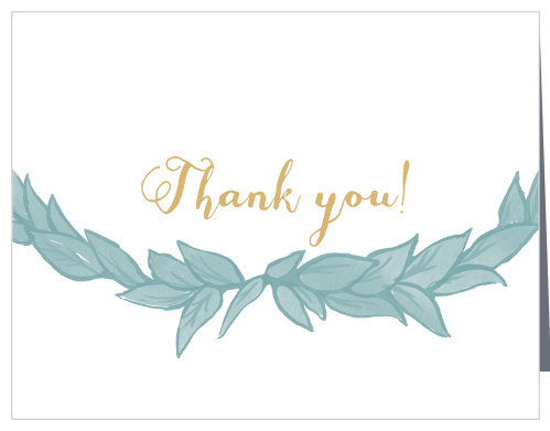 Show your gratitude with the Leafy Love Foil Thank You card which has a very classy and vintage design that is fully customizable - complete with pressed foil accents!
