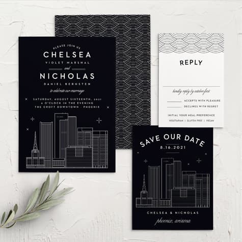Phoenix Skyline Wedding Invitations