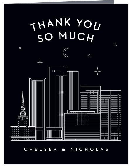 Express your gratitude to your family and friends with the stunning design of our Phoenix Skyline Wedding Thank You Cards.