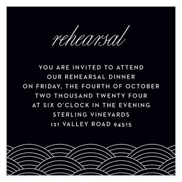 Invite loving family and friends to your wedding rehearsal with our Phoenix Skyline Rehearsal Cards.