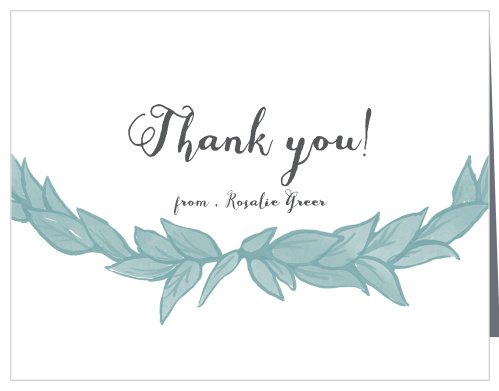 Thank all your supporters with our gorgeous Laurel Love Bridal Shower Thank You Cards.