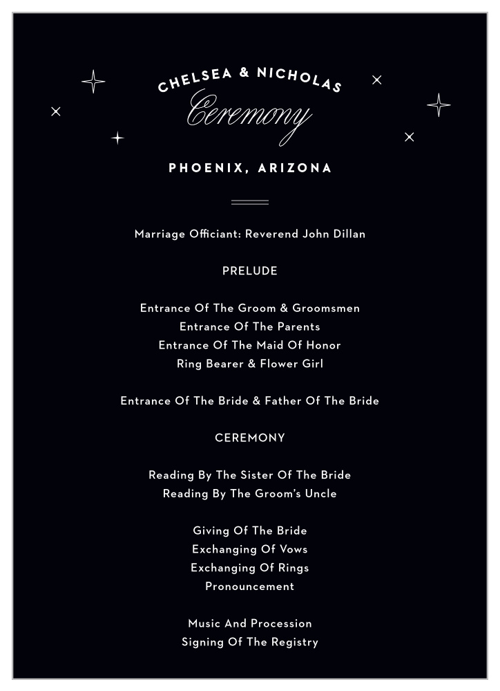 Phoenix Skyline Wedding Programs