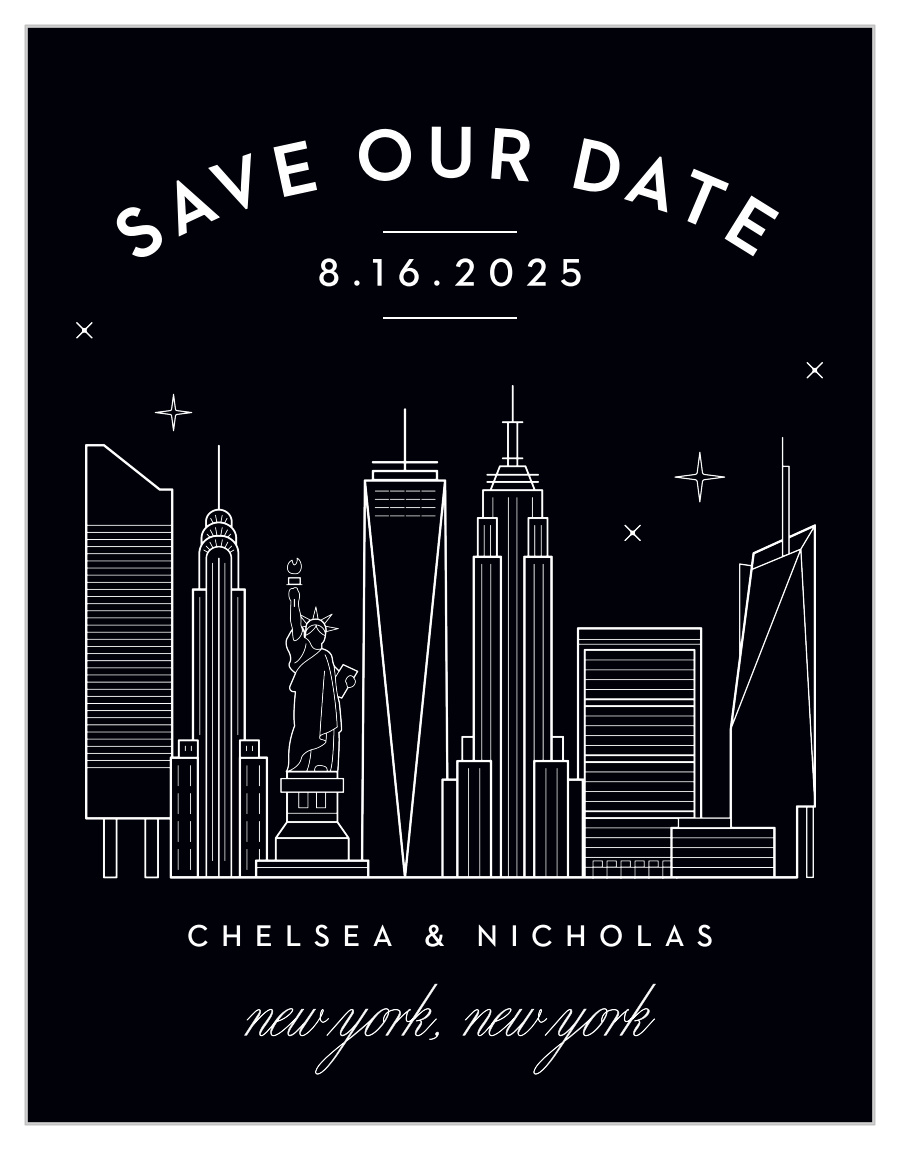 NYC Skyline Save the Date Cards