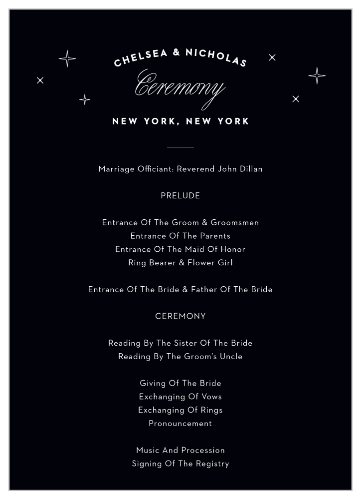 NYC Skyline Wedding Programs