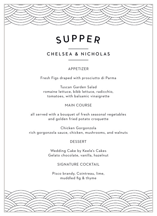 Give your guests a glimpse at the delicious food you'll be serving at your wedding with our New Orleans Skyline Wedding Menus!