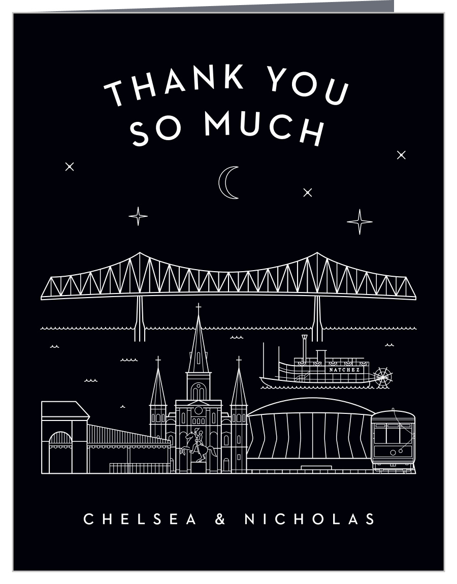 New Orleans Skyline Wedding Thank You Cards