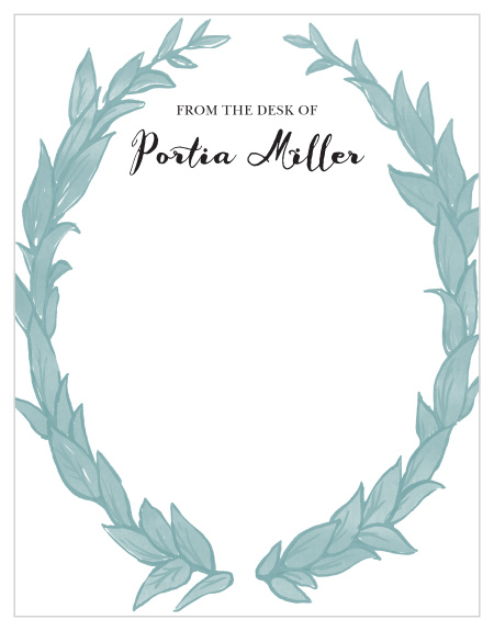 Frame your stationery with the gorgeous laurel wreath of the Leafy Love Business Stationery.
