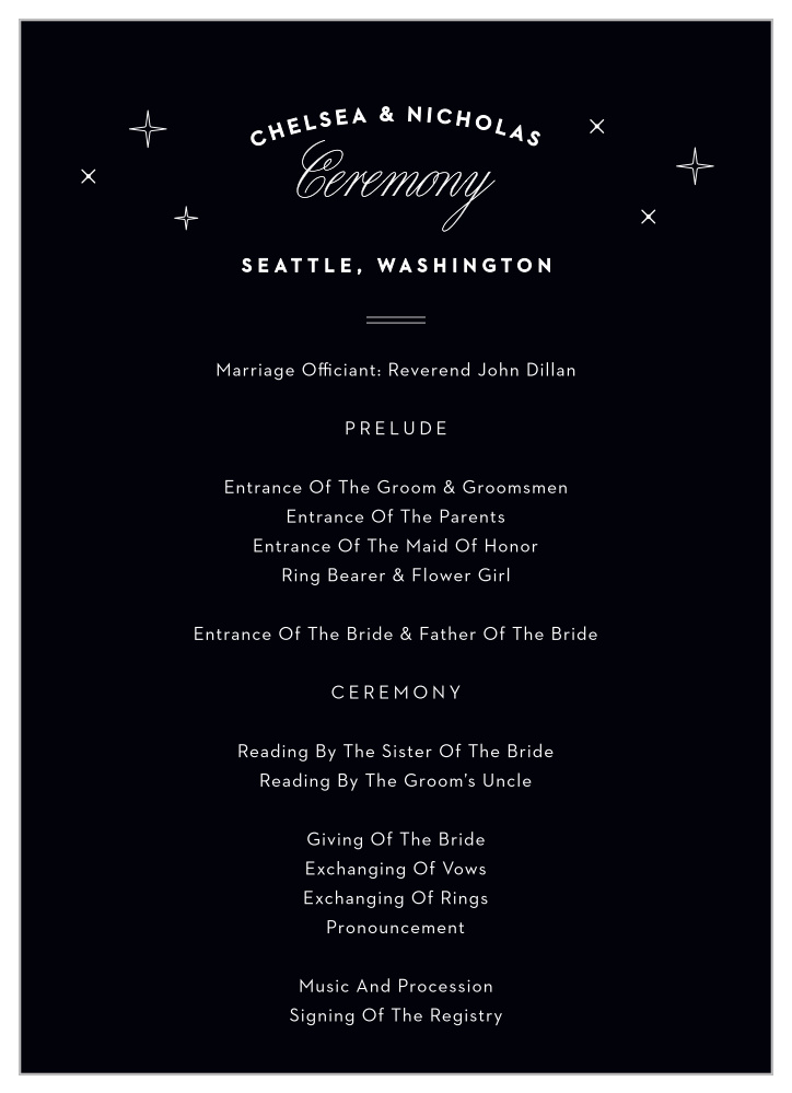 Seattle Skyline Wedding Programs