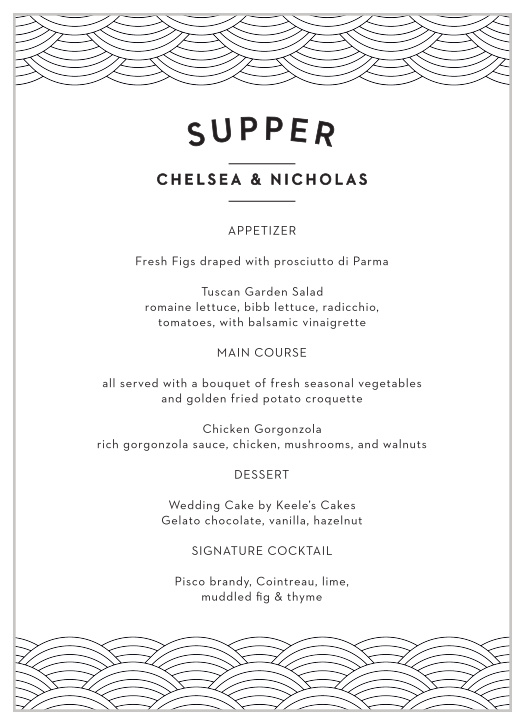 Give your guests all of the best menu options with the Seattle Skyline Wedding Menus.