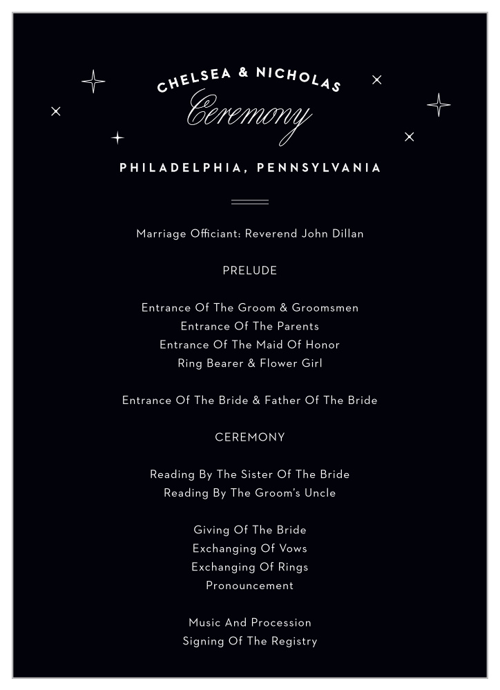 Philly Skyline Wedding Programs