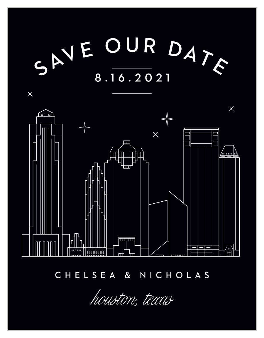Houston Skyline Save the Date Magnets