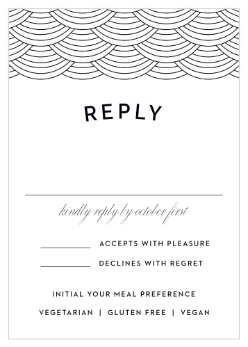 Gather a headcount and the meal preferences of your cherished guests with the minimalist design of our Houston Skyline Response Cards.