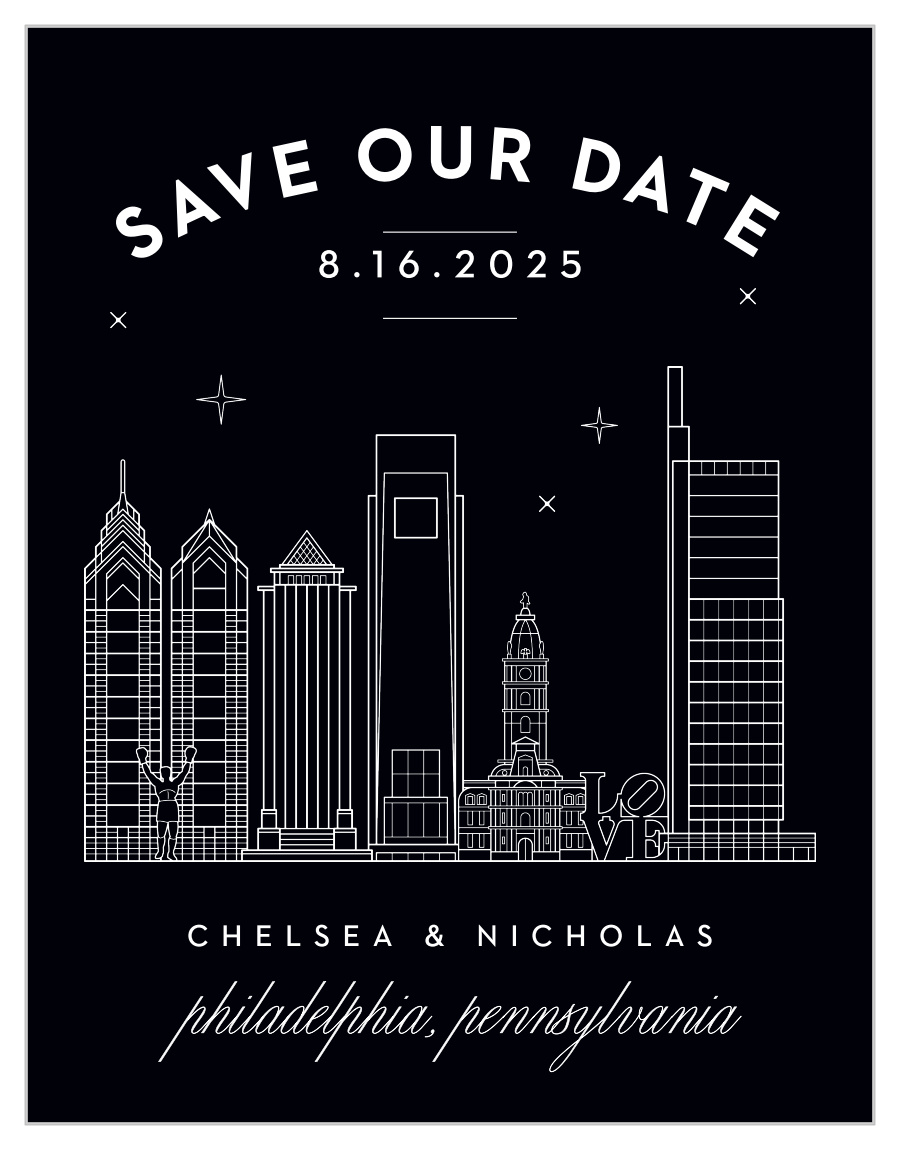 Philly Skyline Save the Date Cards