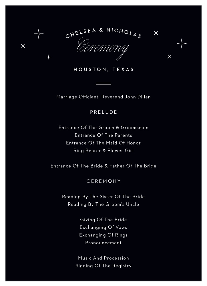 Houston Skyline Wedding Programs