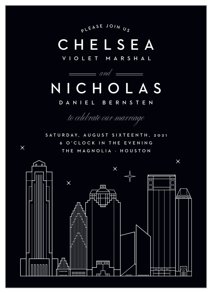 Houston Skyline Wedding Invitations by Basic Invite
