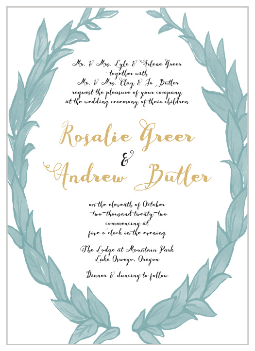 Elegant Wreath Wedding Invitations