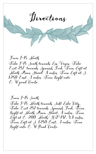 A perfect match for Leafy Love Wedding invitation.