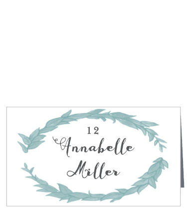 Gorgeous laurels surround your text on the Leafy Love Place Cards. Add your guests' names and table numbers to the center in your choice of over 100 hand-picked fonts. 
