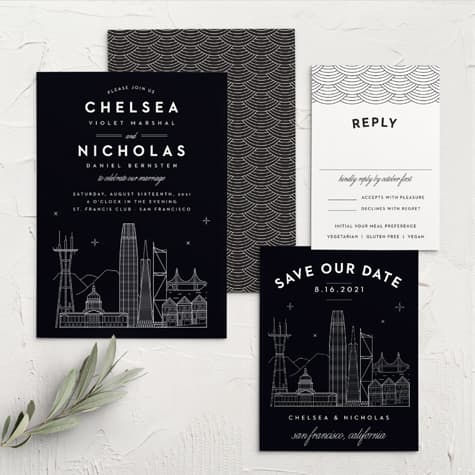 San Francisco Skyline Wedding Invitations