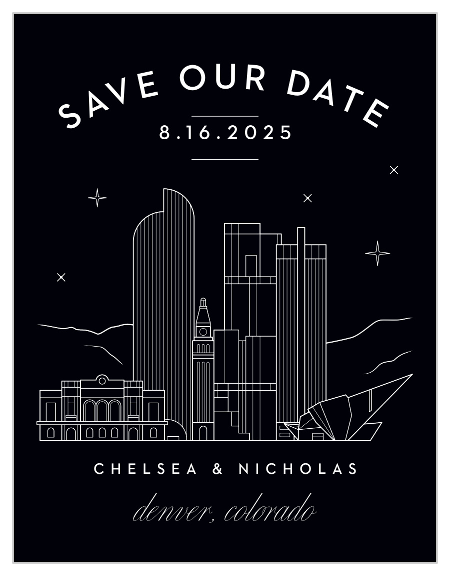 Denver Skyline Save the Date Cards