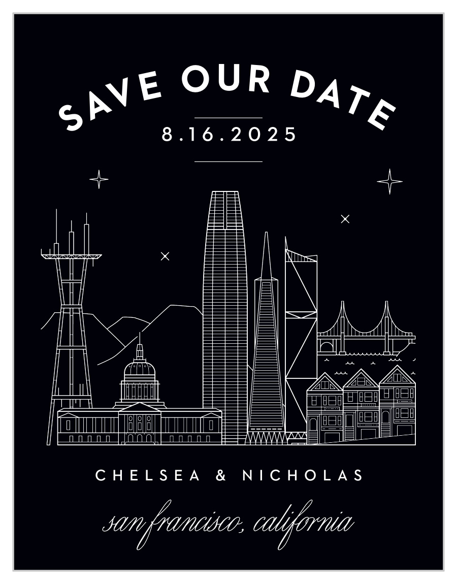 San Francisco Skyline Save the Date Magnets