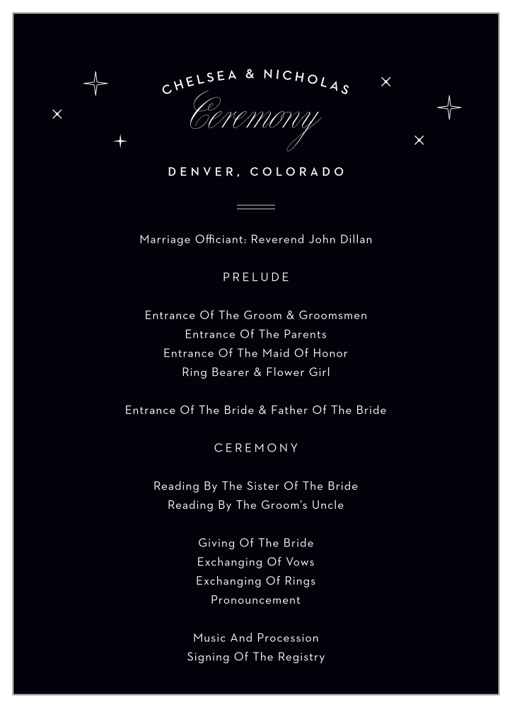 Denver Skyline Wedding Programs