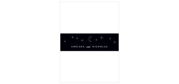 A beautiful image of the night sky runs through our San Francisco Skyline Wedding Belly Bands.  